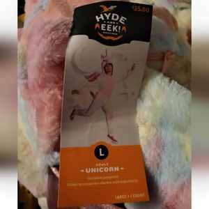 Hyde And EEK! Boutique Adult Large Plush Unicorn Halloween Costume Jumpsuit New.